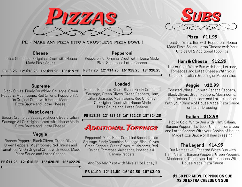 Legends Pizza Menu image 1